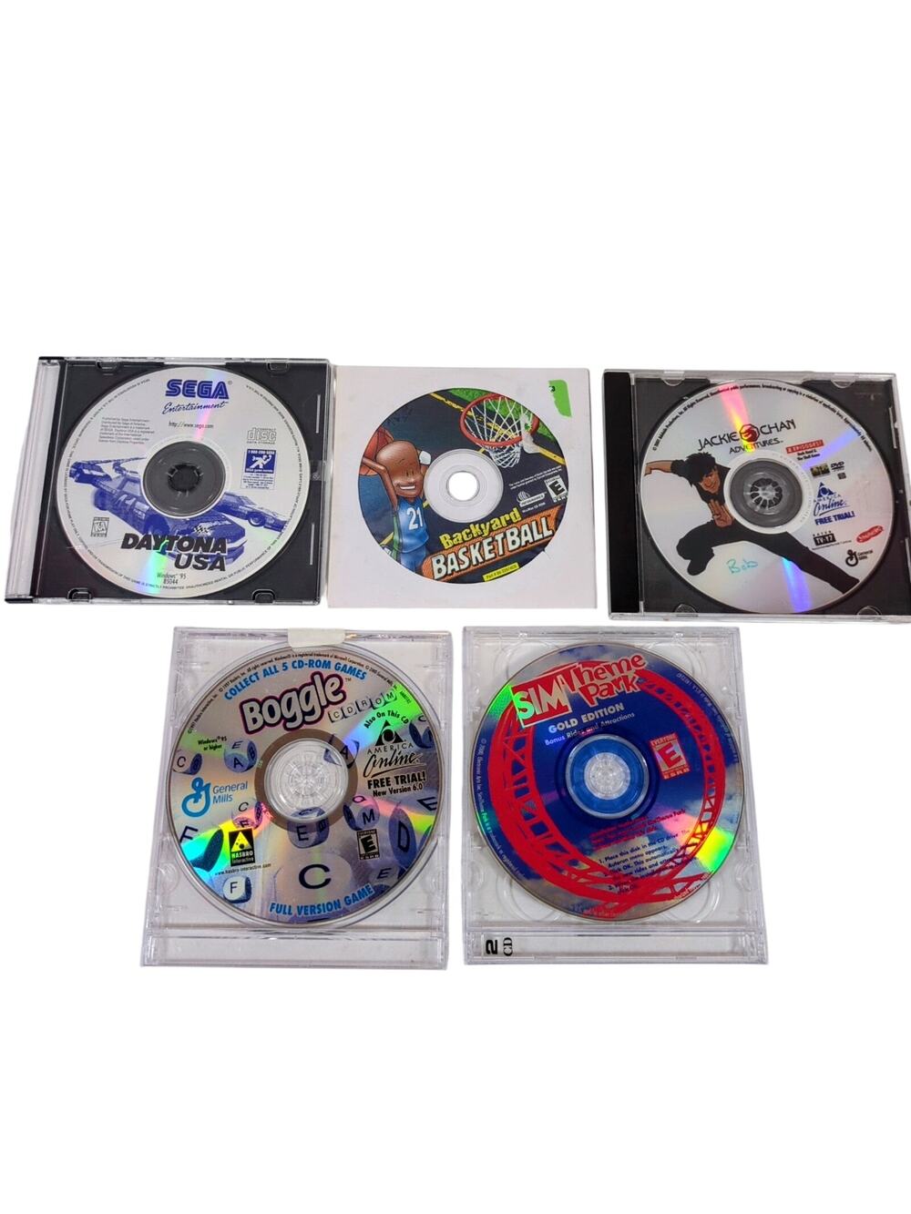PC CD-ROM Video Game Lot: Daytona USA, Sim Theme Park, Backyard Basketball